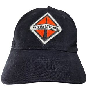 VTG International Trucks Trucking Hat Cap Black Orange Adjustable Nissin OSFM‎